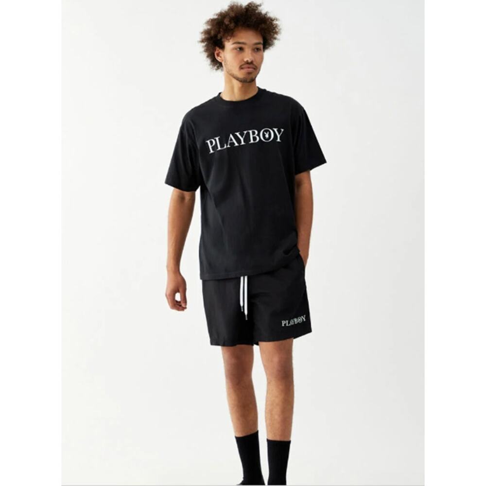 Playboy by PacSun House Crewneck Black Logo Men T Shirt Standard Fit Size Large - Picture 10 of 10